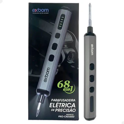 Mini Parafusadeira Sem Fio Recarregável Exbom PRO-CKE6800 68 Em 1 Bits