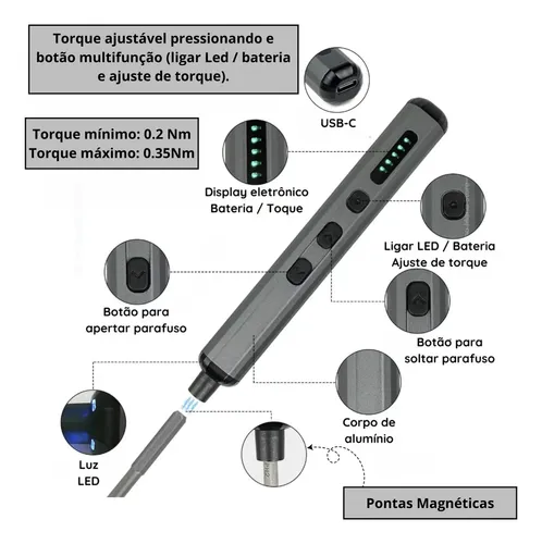 Mini Parafusadeira Sem Fio Recarregável Exbom PRO-CKE6800 68 Em 1 Bits 6