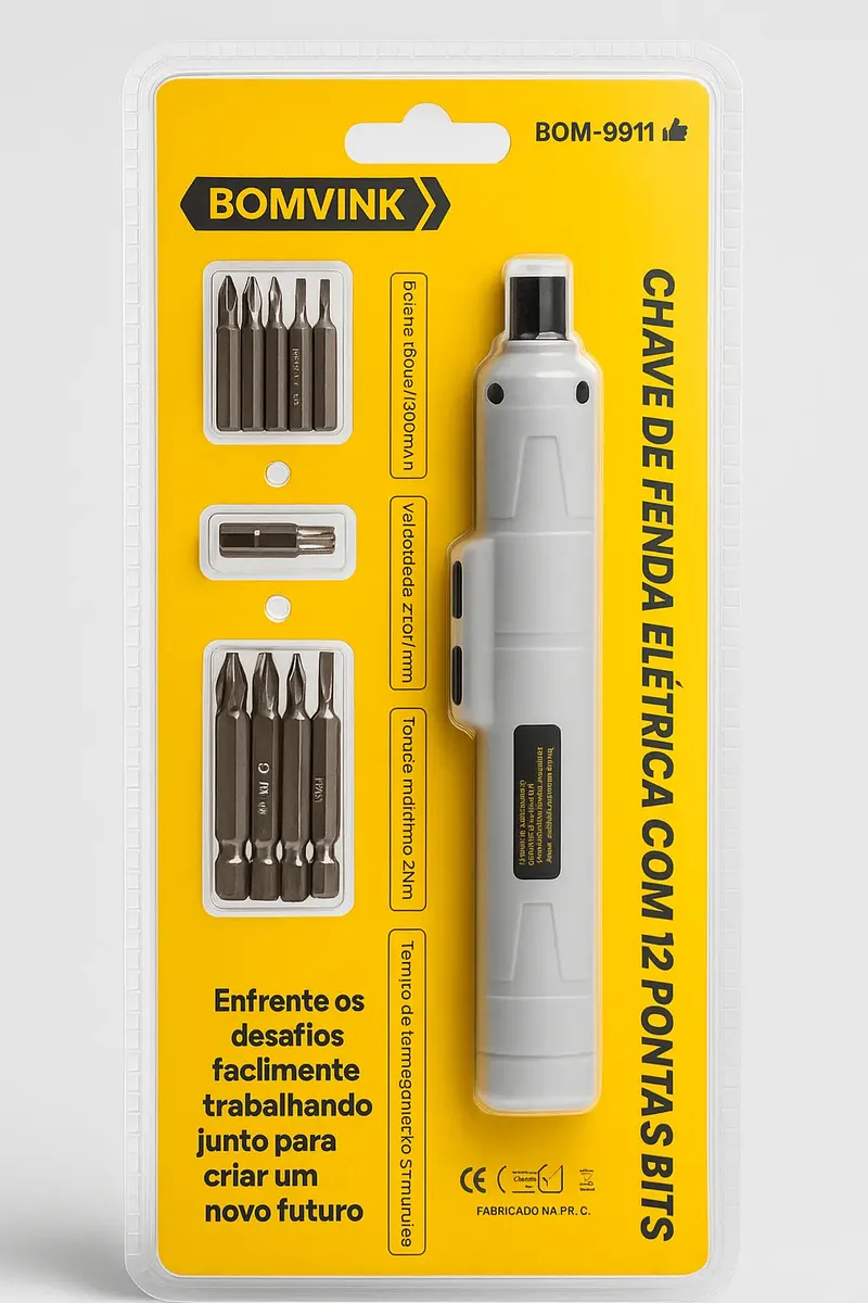Chave De Fenda Elétrica Com 11 Pontas Bits Miniparafusadeira 4
